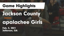 Jackson County  vs apalachee Girls Game Highlights - Feb. 5, 2021