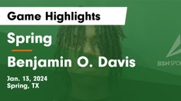 Spring  vs Benjamin O. Davis  Game Highlights - Jan. 13, 2024