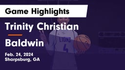 Trinity Christian  vs Baldwin  Game Highlights - Feb. 24, 2024