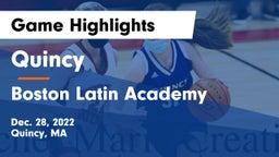 Quincy  vs Boston Latin Academy  Game Highlights - Dec. 28, 2022