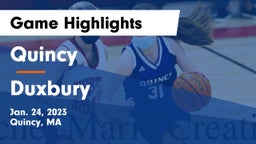 Quincy  vs Duxbury  Game Highlights - Jan. 24, 2023