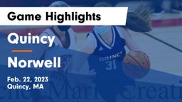 Quincy  vs Norwell  Game Highlights - Feb. 22, 2023