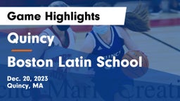 Quincy  vs Boston Latin School Game Highlights - Dec. 20, 2023