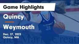 Quincy  vs Weymouth  Game Highlights - Dec. 27, 2023
