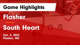 Flasher  vs South Heart  Game Highlights - Jan. 4, 2024