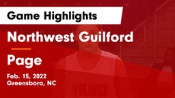 Northwest Guilford  vs Page  Game Highlights - Feb. 15, 2022