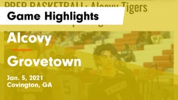 Alcovy  vs Grovetown  Game Highlights - Jan. 5, 2021