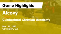 Alcovy  vs Cumberland Christian Academy Game Highlights - Dec. 22, 2023