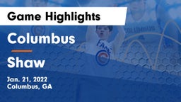 Columbus  vs Shaw Game Highlights - Jan. 21, 2022