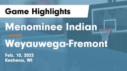 Menominee Indian  vs Weyauwega-Fremont  Game Highlights - Feb. 10, 2023