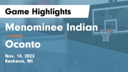 Menominee Indian  vs Oconto  Game Highlights - Nov. 14, 2023