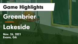 Greenbrier  vs Lakeside  Game Highlights - Nov. 26, 2021