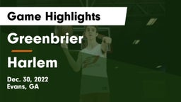 Greenbrier  vs Harlem  Game Highlights - Dec. 30, 2022