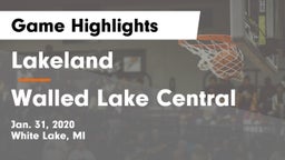 Lakeland  vs Walled Lake Central  Game Highlights - Jan. 31, 2020
