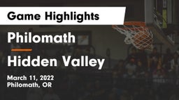 Philomath  vs Hidden Valley  Game Highlights - March 11, 2022