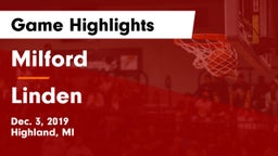 Milford  vs Linden  Game Highlights - Dec. 3, 2019