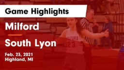 Milford  vs South Lyon  Game Highlights - Feb. 23, 2021