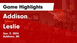 Addison  vs Leslie  Game Highlights - Jan. 9, 2024