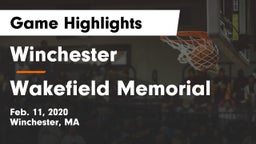Winchester  vs Wakefield Memorial  Game Highlights - Feb. 11, 2020