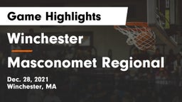 Winchester  vs Masconomet Regional  Game Highlights - Dec. 28, 2021