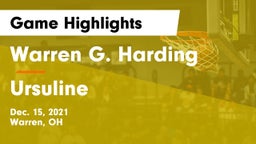 Warren G. Harding  vs Ursuline  Game Highlights - Dec. 15, 2021