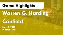 Warren G. Harding  vs Canfield  Game Highlights - Jan. 8, 2022
