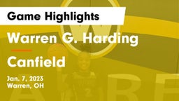Warren G. Harding  vs Canfield  Game Highlights - Jan. 7, 2023