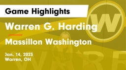 Warren G. Harding  vs Massillon Washington  Game Highlights - Jan. 14, 2023
