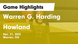 Warren G. Harding  vs Howland  Game Highlights - Dec. 21, 2023