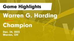 Warren G. Harding  vs Champion  Game Highlights - Dec. 24, 2023