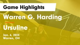 Warren G. Harding  vs Ursuline  Game Highlights - Jan. 6, 2024