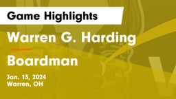 Warren G. Harding  vs Boardman  Game Highlights - Jan. 13, 2024