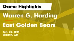 Warren G. Harding  vs East  Golden Bears Game Highlights - Jan. 22, 2024