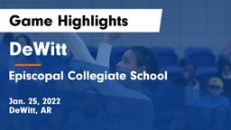 DeWitt  vs Episcopal Collegiate School Game Highlights - Jan. 25, 2022