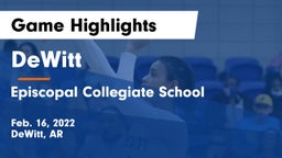 DeWitt  vs Episcopal Collegiate School Game Highlights - Feb. 16, 2022