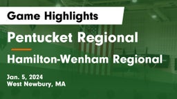 Pentucket Regional  vs Hamilton-Wenham Regional  Game Highlights - Jan. 5, 2024