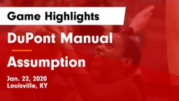 DuPont Manual  vs Assumption  Game Highlights - Jan. 22, 2020