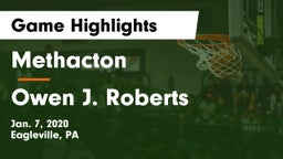 Methacton  vs Owen J. Roberts  Game Highlights - Jan. 7, 2020