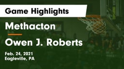 Methacton  vs Owen J. Roberts  Game Highlights - Feb. 24, 2021