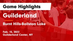 Guilderland  vs Burnt Hills-Ballston Lake  Game Highlights - Feb. 15, 2022