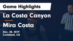 La Costa Canyon  vs Mira Costa  Game Highlights - Dec. 28, 2019
