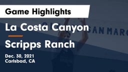 La Costa Canyon  vs Scripps Ranch  Game Highlights - Dec. 30, 2021