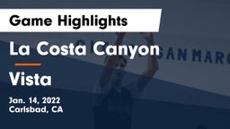 La Costa Canyon  vs Vista  Game Highlights - Jan. 14, 2022