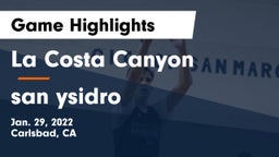 La Costa Canyon  vs san ysidro Game Highlights - Jan. 29, 2022