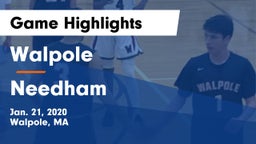 Walpole  vs Needham  Game Highlights - Jan. 21, 2020