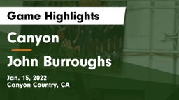 Canyon  vs John Burroughs  Game Highlights - Jan. 15, 2022