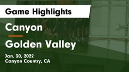 Canyon  vs Golden Valley Game Highlights - Jan. 30, 2022