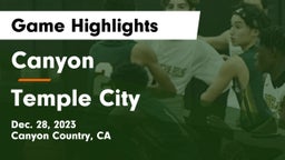 Canyon  vs Temple City Game Highlights - Dec. 28, 2023