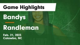 Bandys  vs Randleman  Game Highlights - Feb. 21, 2023