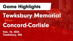 Tewksbury Memorial vs Concord-Carlisle  Game Highlights - Feb. 10, 2023
